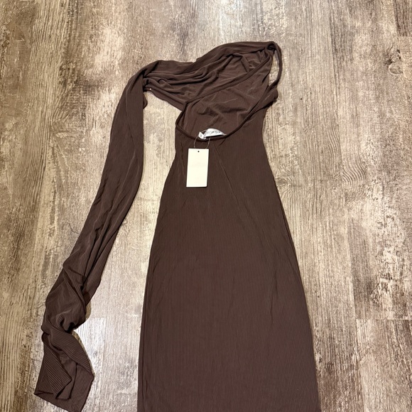 NEW Aya Muse Cedar Maxi Dress in Dark Brown Cutout Gown XS XSmall